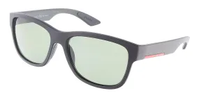 Prada Linea Rossa 0PS 03QS 1BO5X157 Rectangle Full Rim Matte black Sunglasses