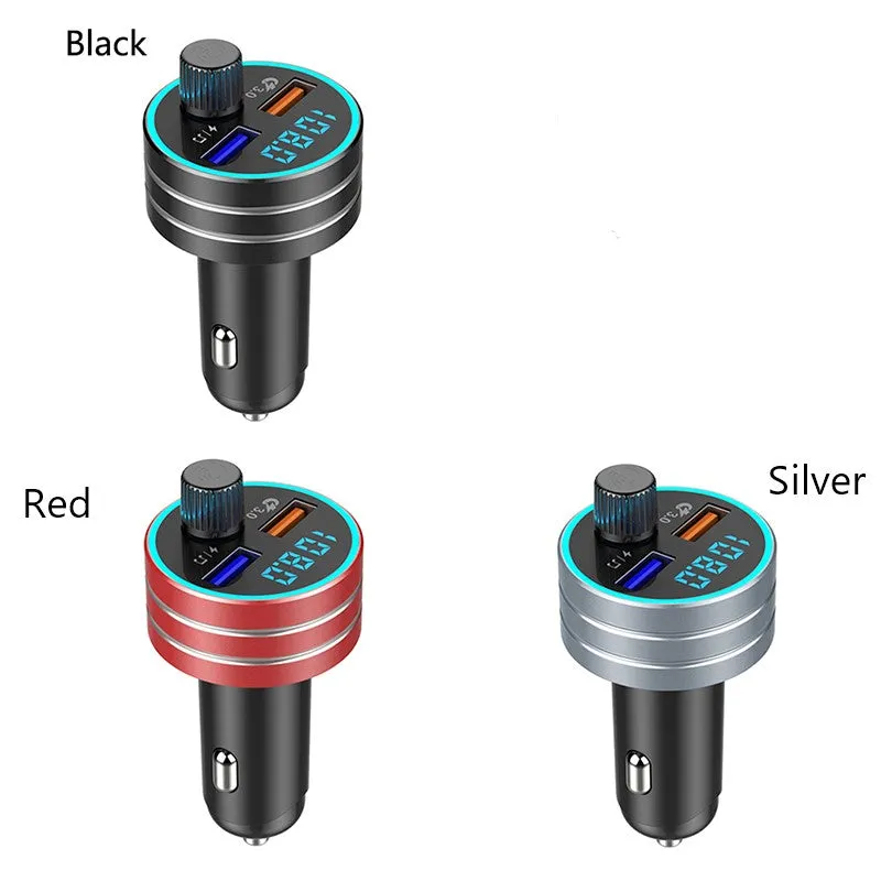 QC 3.0 Dual USB Fast Car Charger with Bluetooth Mp3 Player