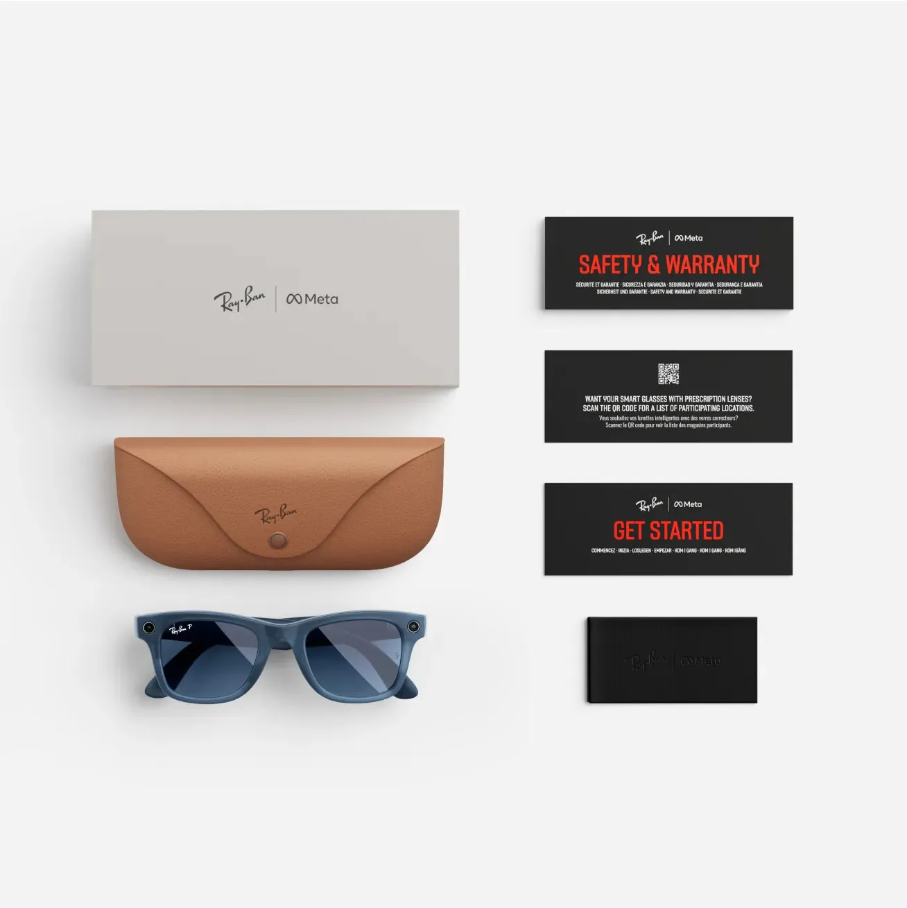 Ray-Ban Meta Wayfarer - (F) Matte Jeans Transparent - (L) Dusty Blue Polarised - (Large)