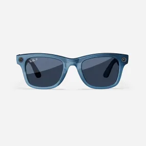 Ray-Ban Meta Wayfarer - (F) Matte Jeans Transparent - (L) Dusty Blue Polarised - (Large)
