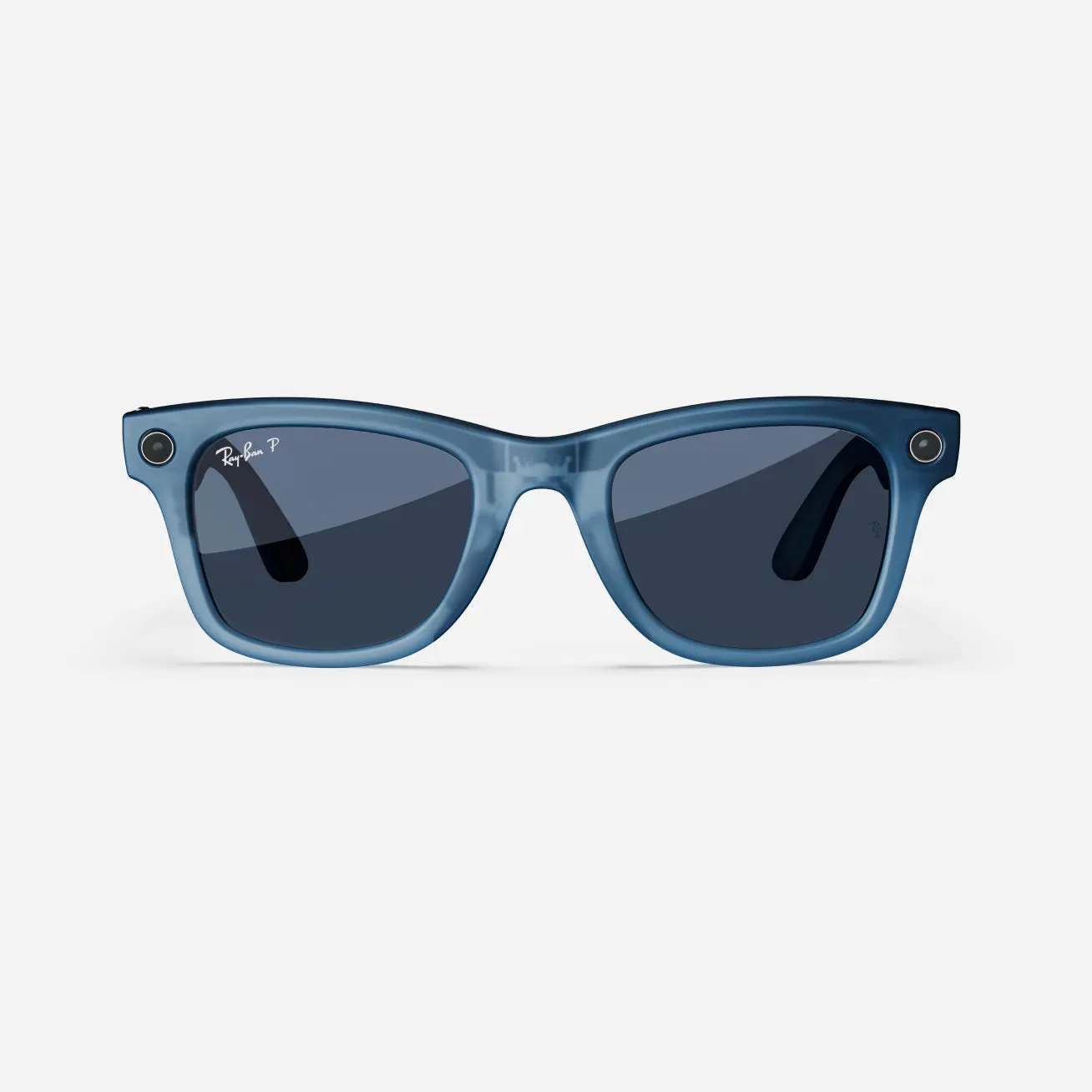 Ray-Ban Meta Wayfarer - (F) Matte Jeans Transparent - (L) Dusty Blue Polarised - (Large)