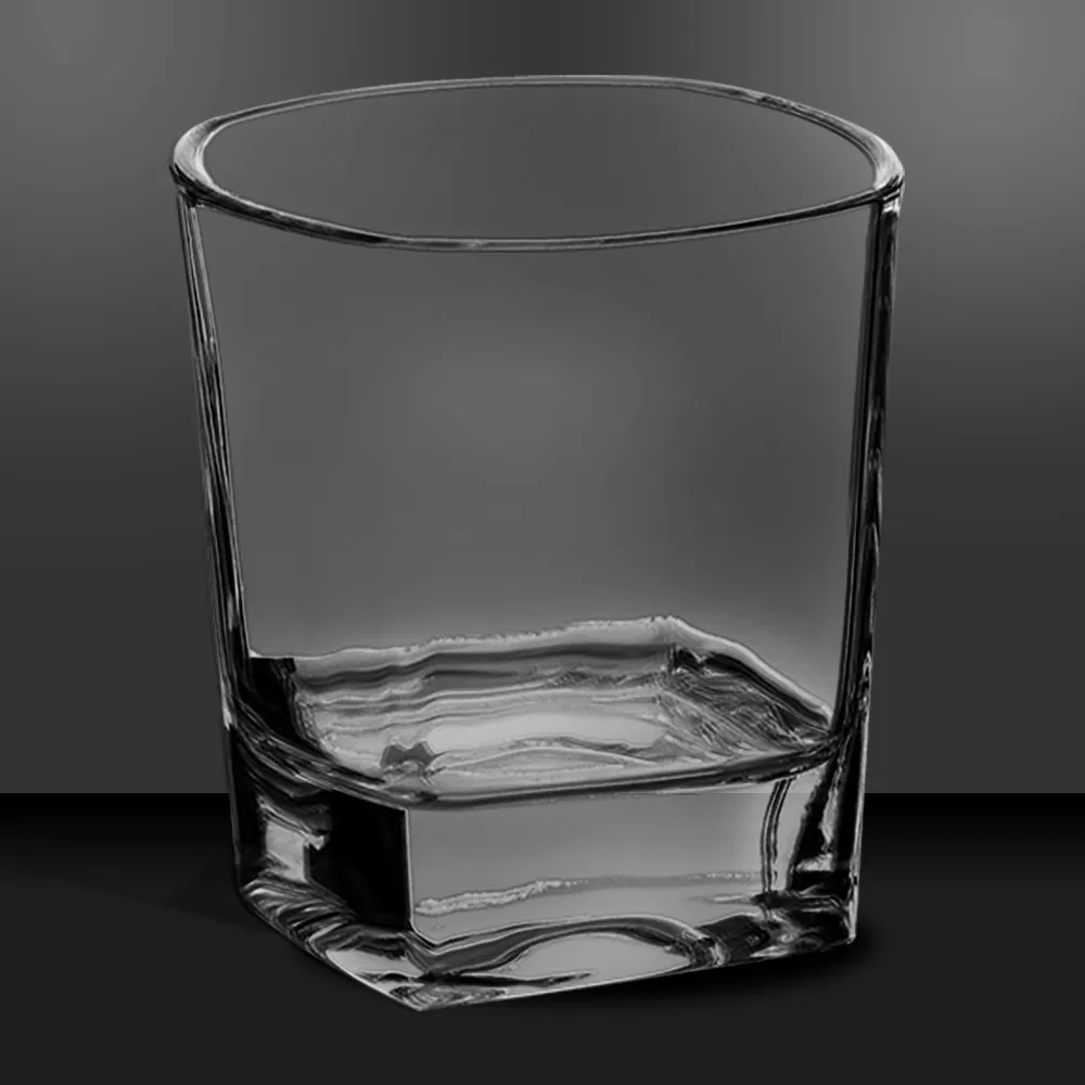 Rectangle Glass Whiskey Decanter Set with Four 8 oz Glasses in Gift Box