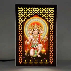 Regalo Casila Plastic Regalocasila Pankhmukhi Hanuman Ji Photo Frame With Light Home Decor Pooja Room God Photo With Light Religious Gift 14 X 21 Cm Multicolour