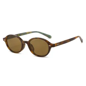 Retro Small Oval Sunglasses Women Men Rivets Shades Fashion Eyewear Luxury Sun Glasses UV400  Female