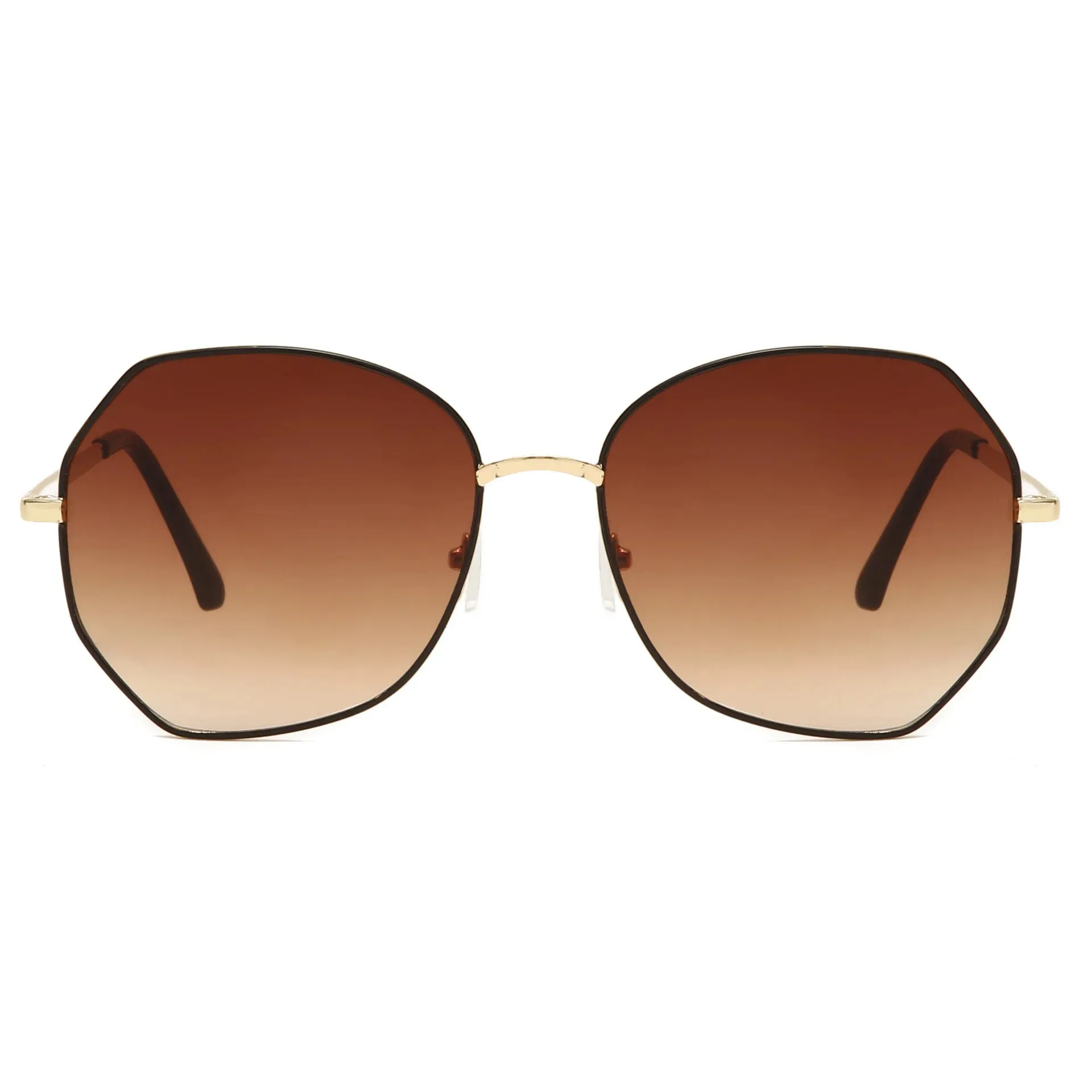 Rimless Alloy Aviation Pilot Sunglasses for Women 2023 Brand Gradient Sun Glasses Female Metal Oval Shades Black Brown очки