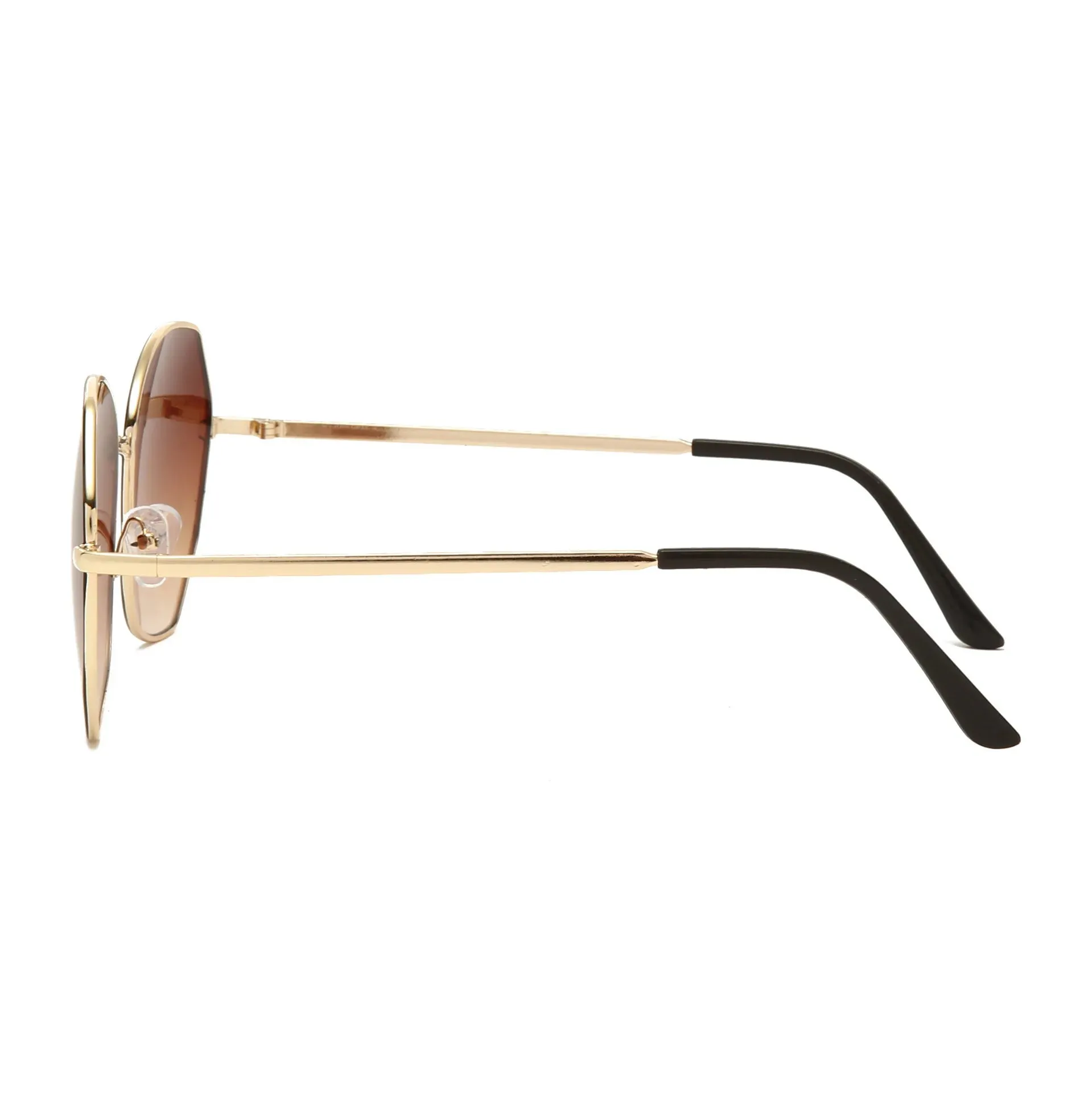 Rimless Alloy Aviation Pilot Sunglasses for Women 2023 Brand Gradient Sun Glasses Female Metal Oval Shades Black Brown очки