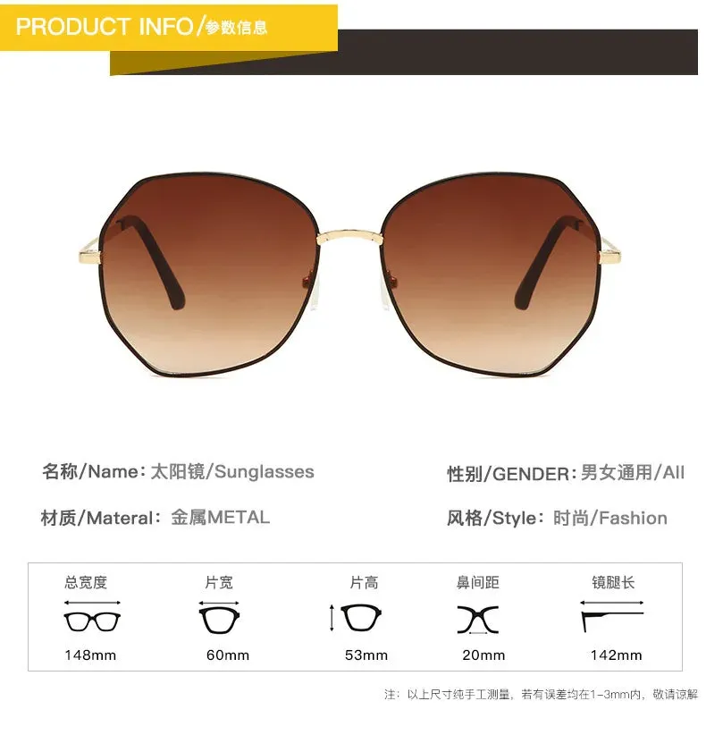 Rimless Alloy Aviation Pilot Sunglasses for Women 2023 Brand Gradient Sun Glasses Female Metal Oval Shades Black Brown очки