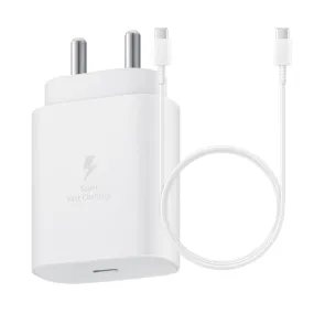 Samsung A73 25W Type-C To Type-C Adaptive Fast Mobile Charger With Cable White