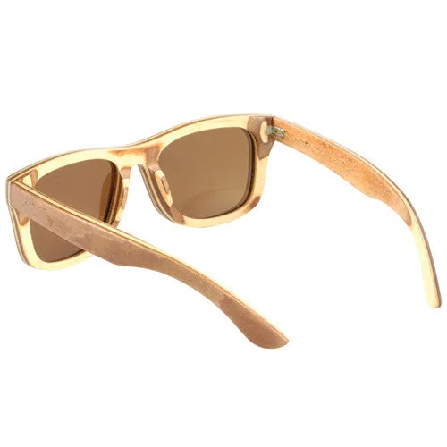 Skateboard Wood Two Tone Sunglasses UV 400 Protection Lens