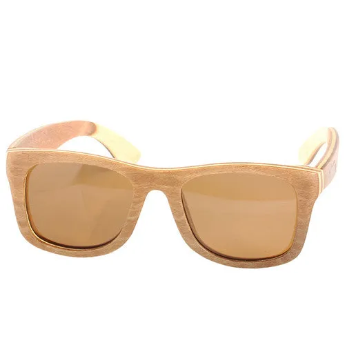 Skateboard Wood Two Tone Sunglasses UV 400 Protection Lens