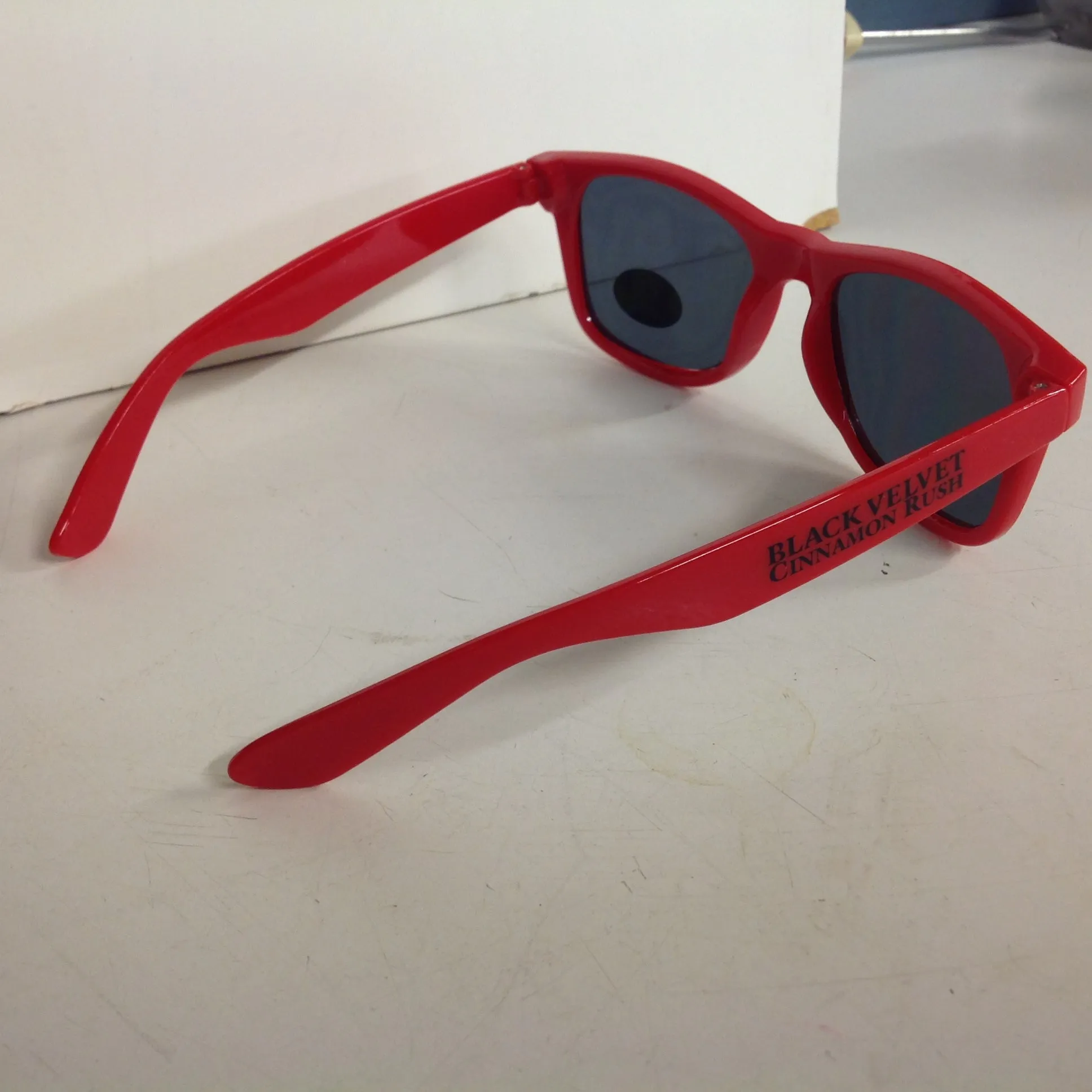 Souvenir Authentic Black Velvet Cinnamon Rush Hot Red Sunglasses