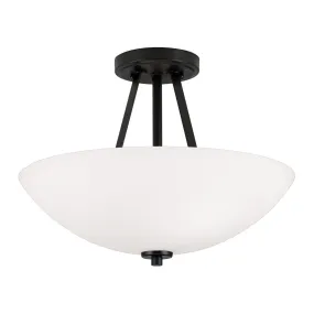 Stewart 2-Light Semi-Flush Mount in Matte Black