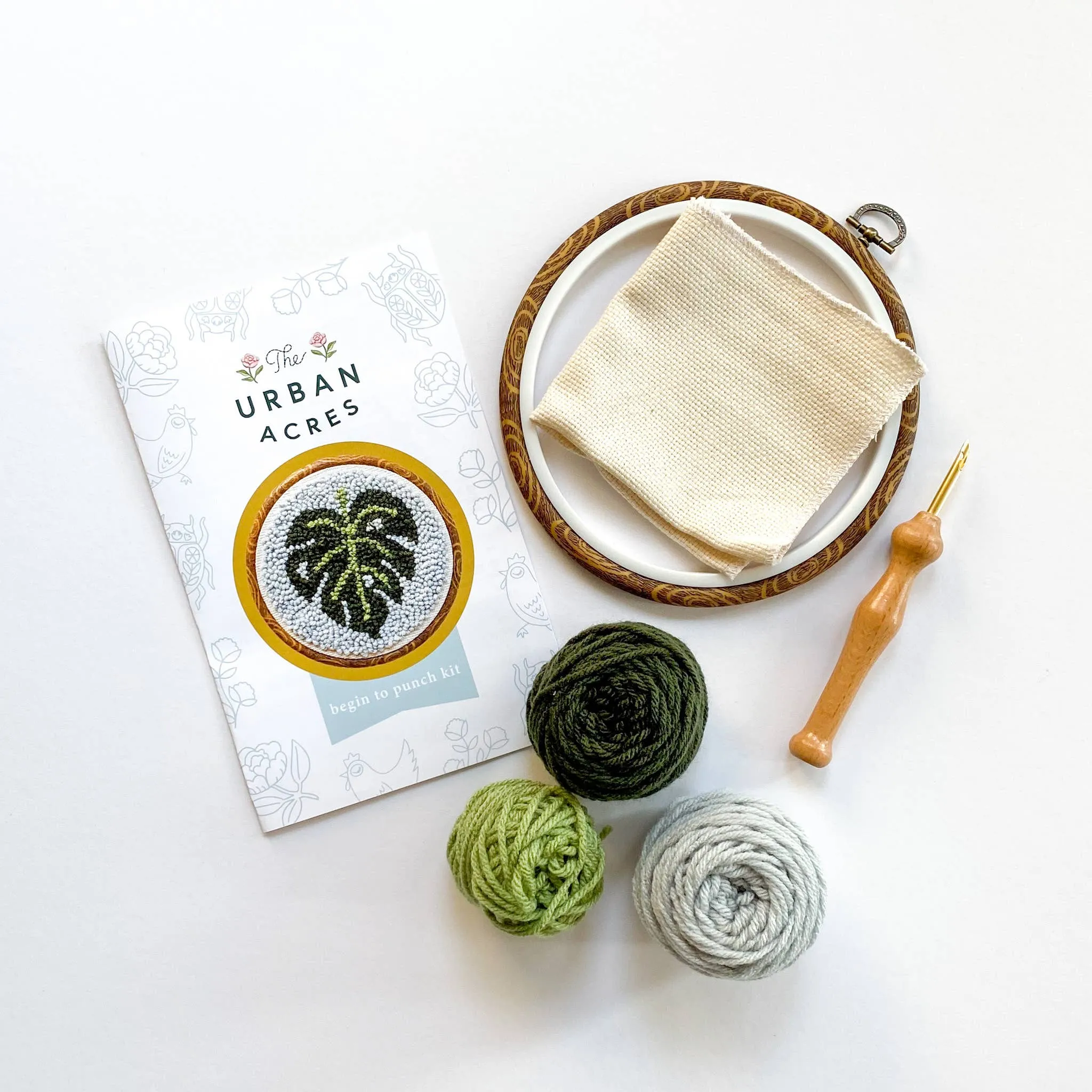 The Urban Acres - Classic Monstera Punch Needle Kit