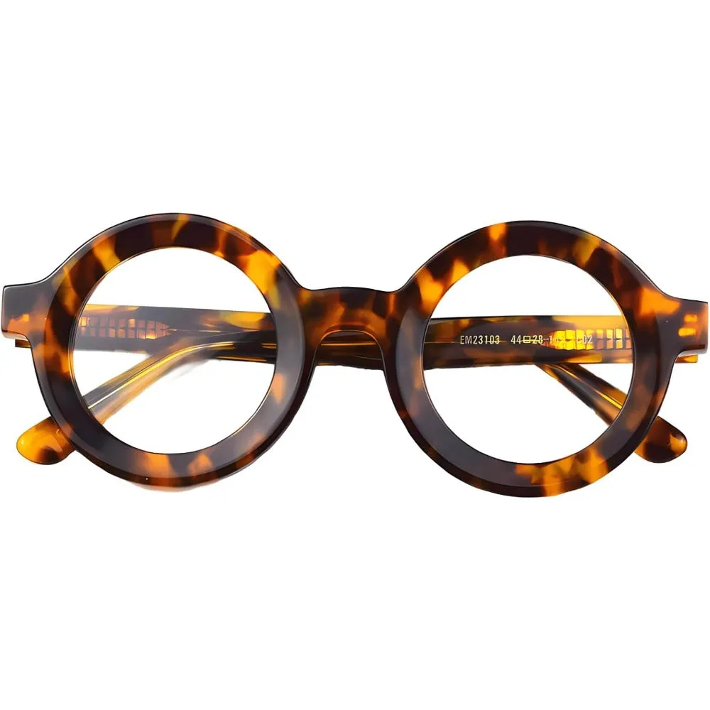 Thick Handmade Acetate 44mm Round Eyeglasses A23103