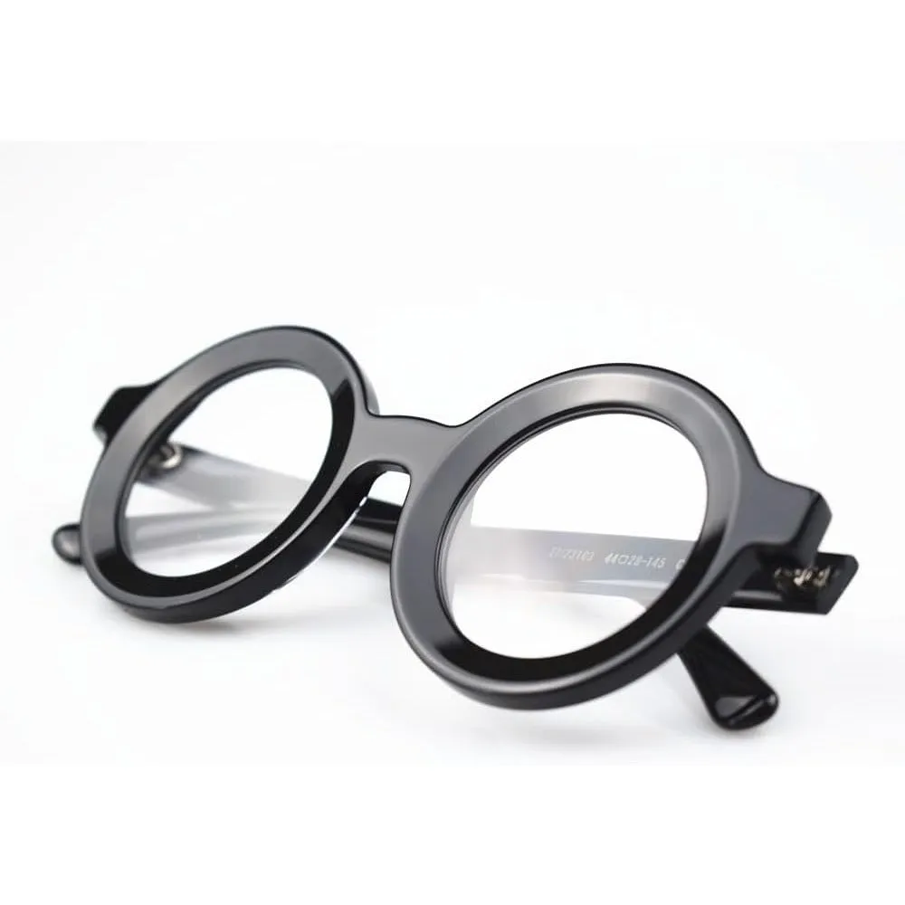 Thick Handmade Acetate 44mm Round Eyeglasses A23103