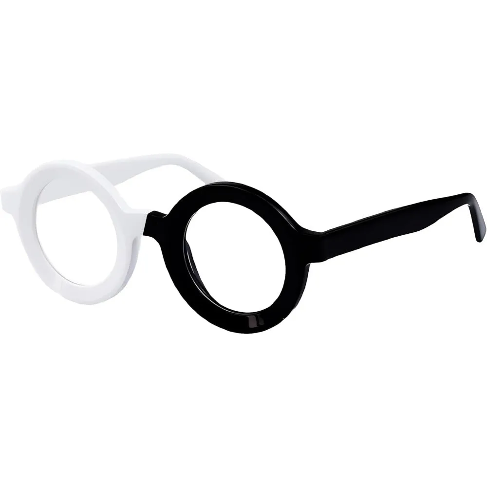 Thick Handmade Acetate 44mm Round Eyeglasses A23103