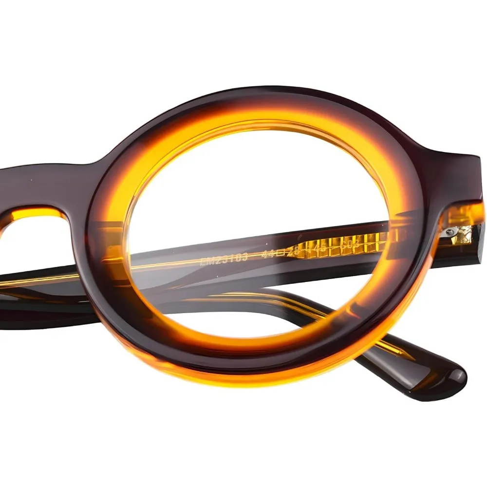Thick Handmade Acetate 44mm Round Eyeglasses A23103