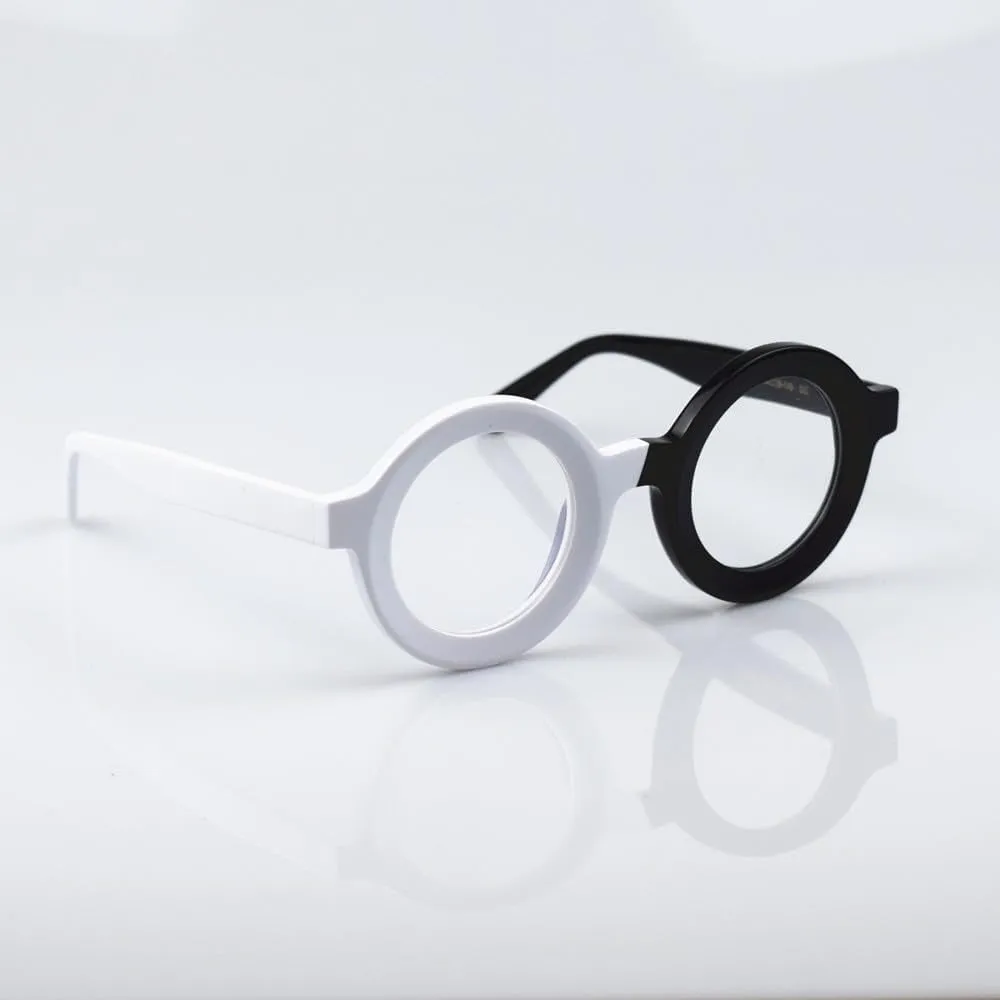 Thick Handmade Acetate 44mm Round Eyeglasses A23103