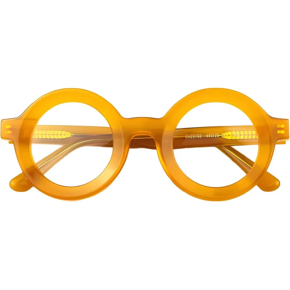 Thick Handmade Acetate 44mm Round Eyeglasses A23103