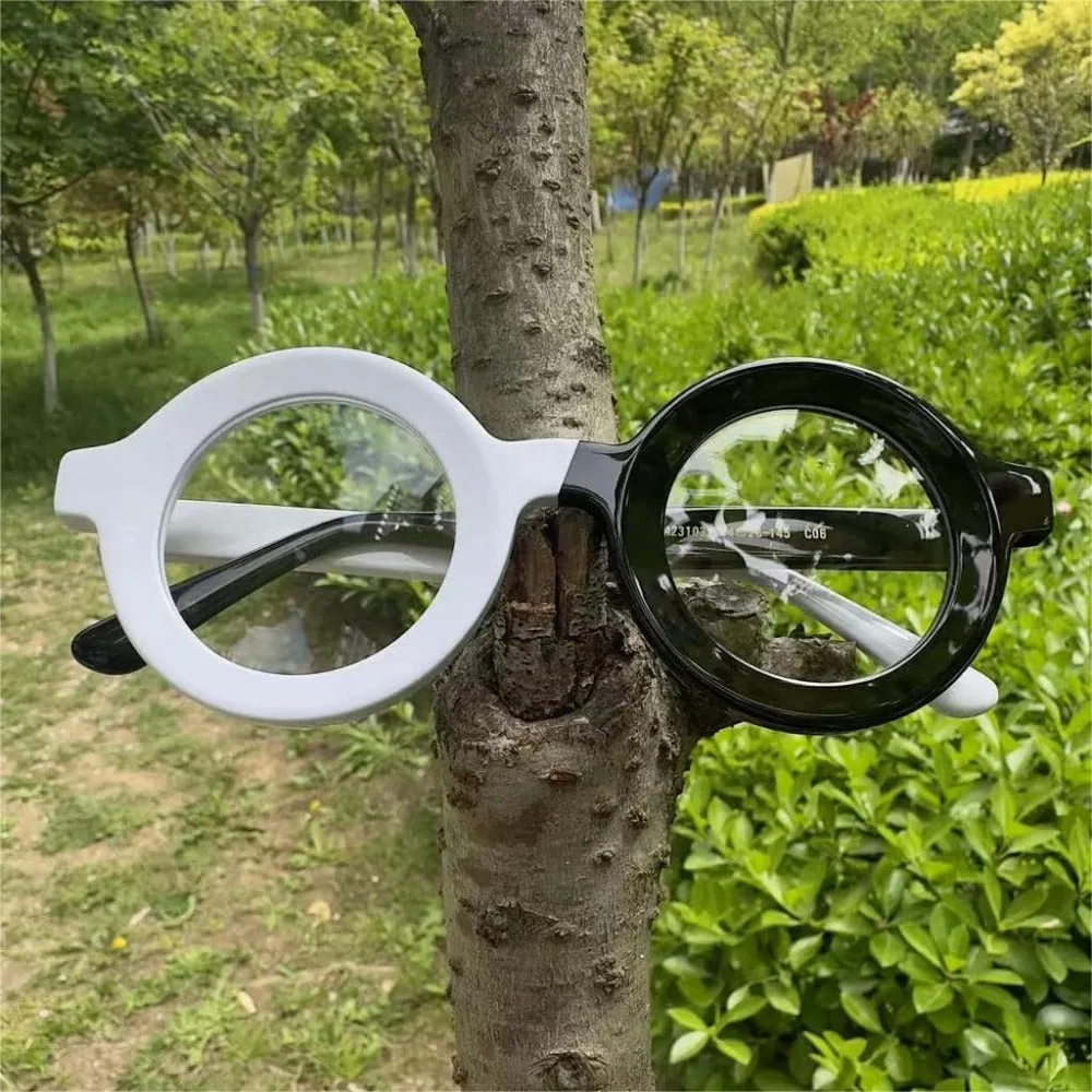 Thick Handmade Acetate 44mm Round Eyeglasses A23103