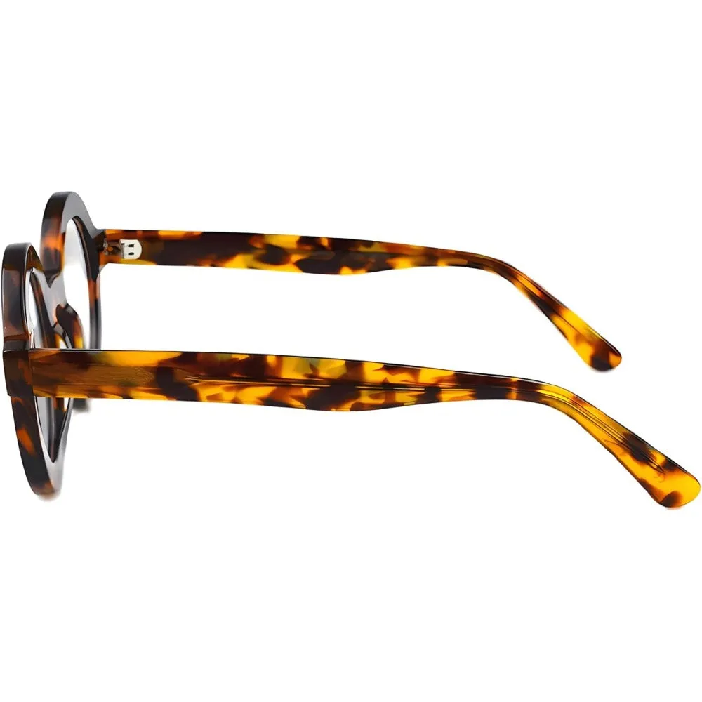 Thick Handmade Acetate 44mm Round Eyeglasses A23103