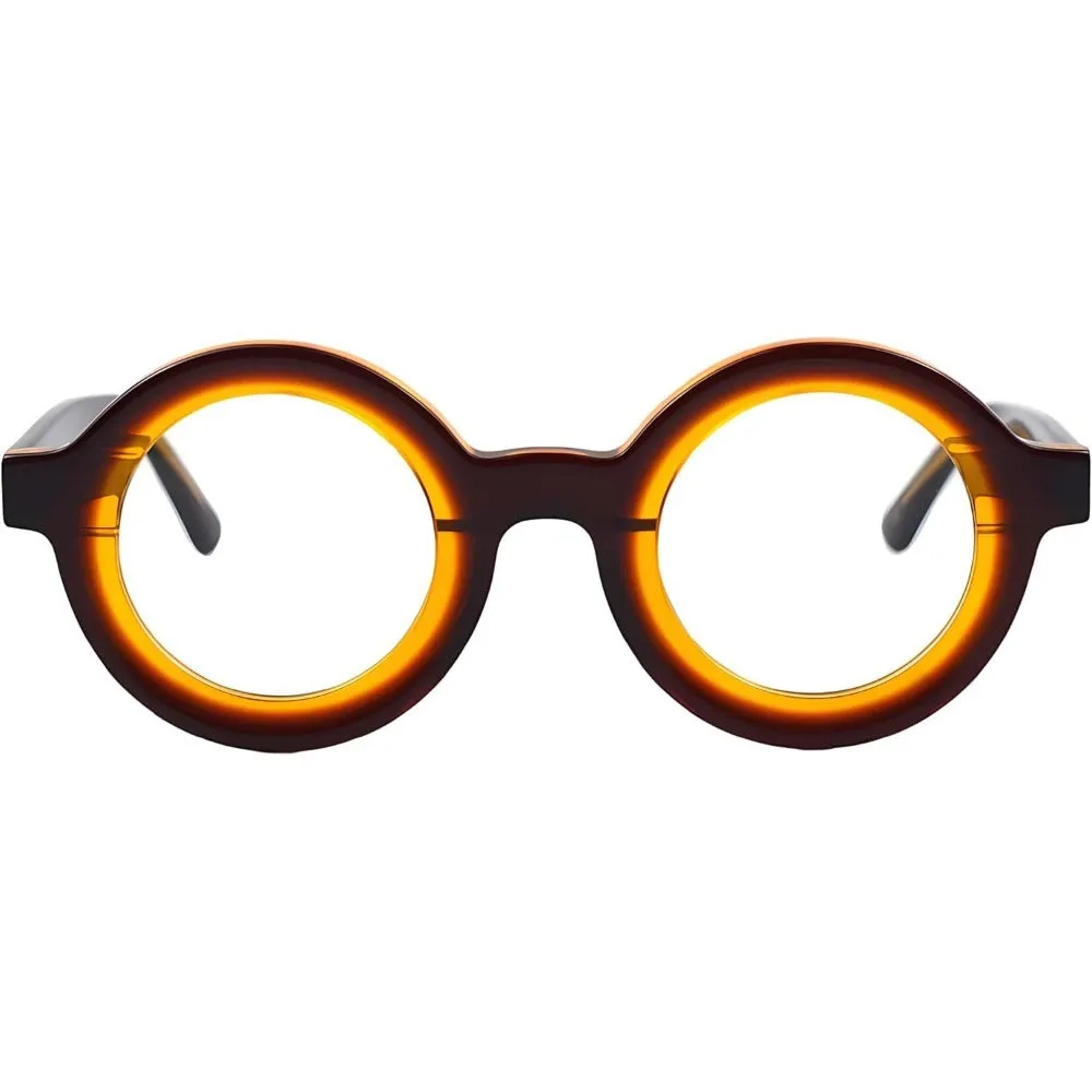Thick Handmade Acetate 44mm Round Eyeglasses A23103