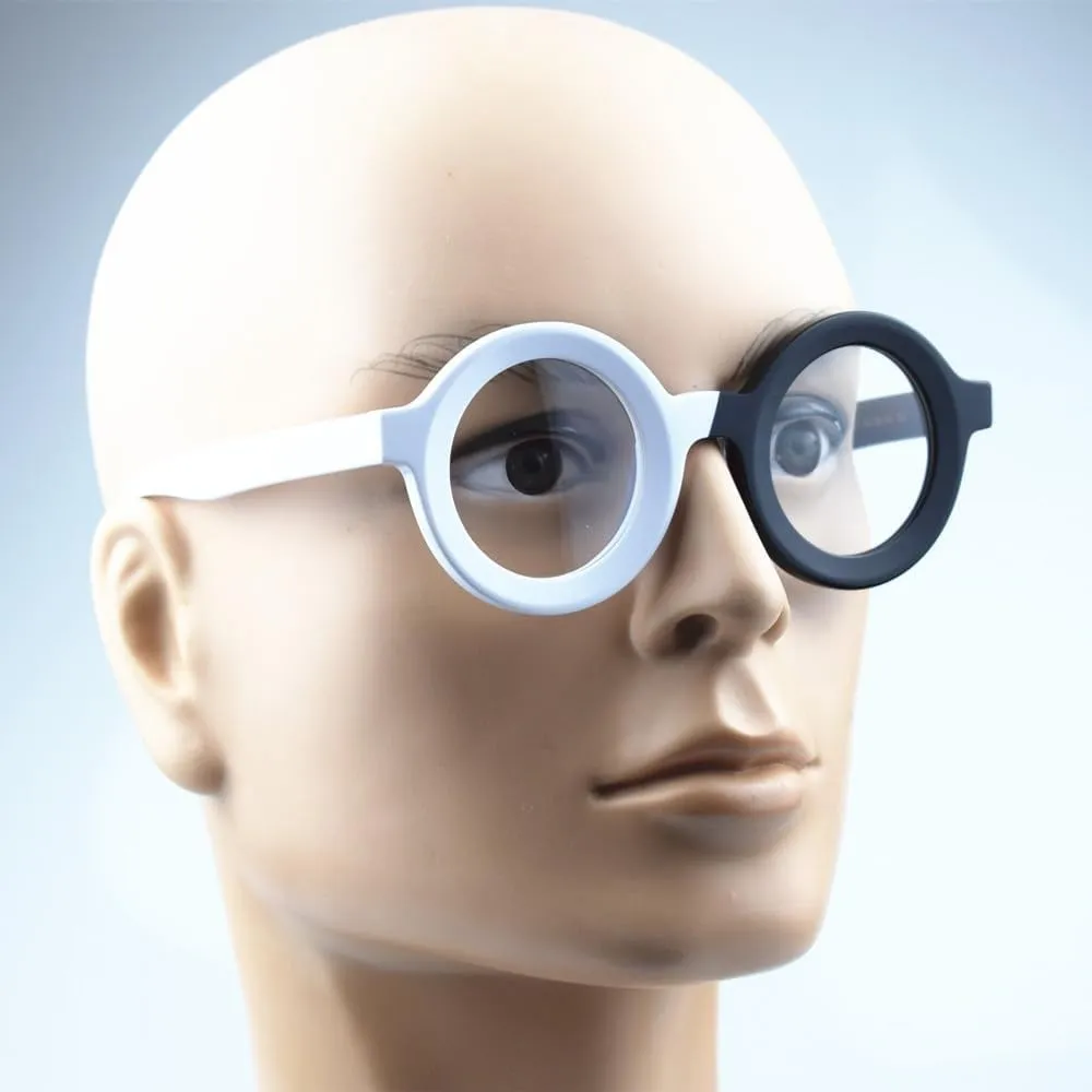 Thick Handmade Acetate 44mm Round Eyeglasses A23103