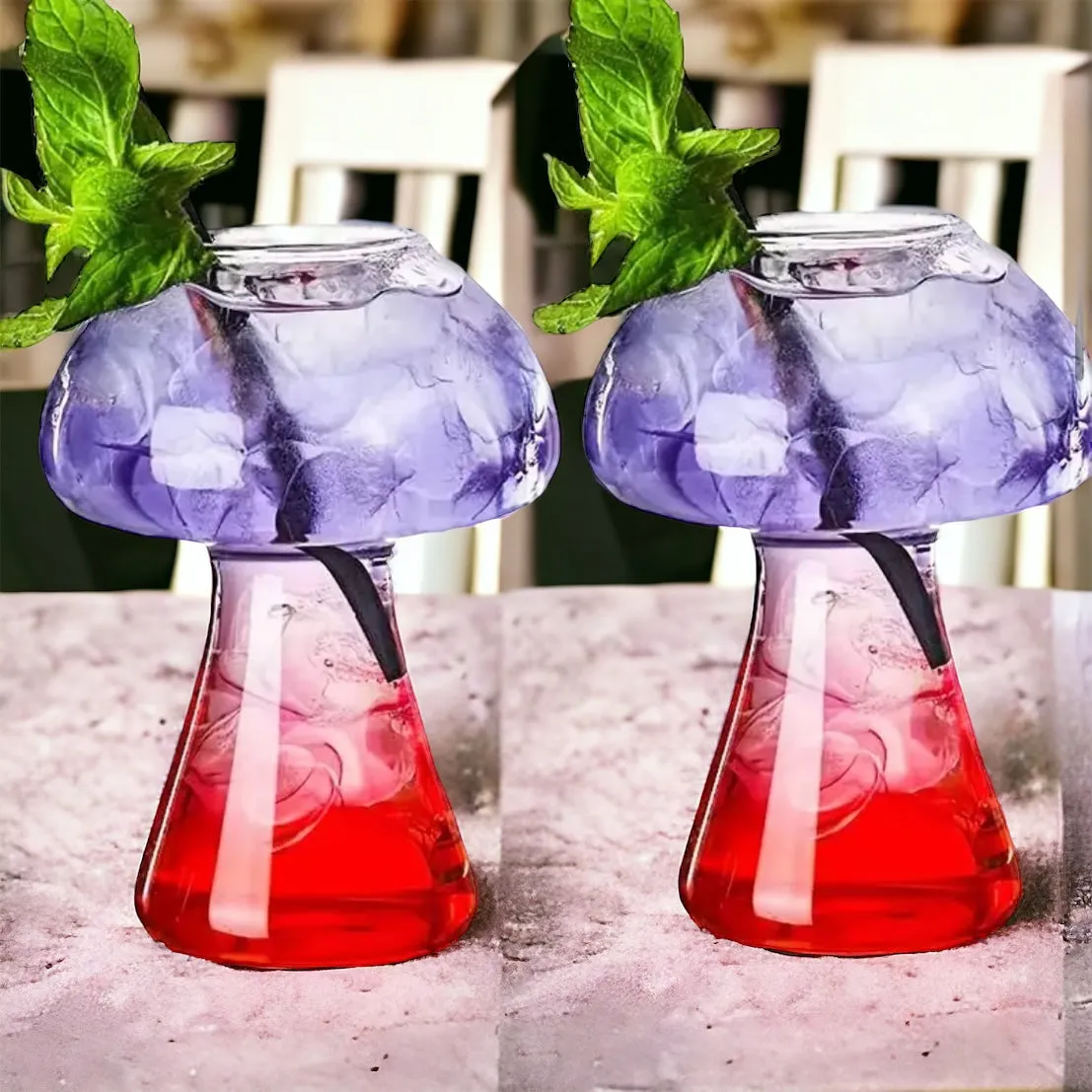 Trending Clear Mushroom Cocktail Glass