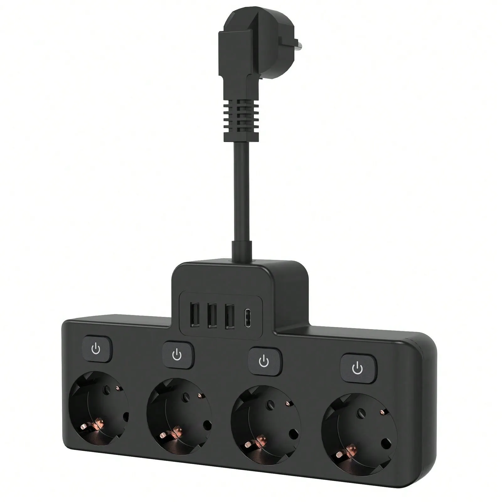 Ultimate 8-in-1 Charging Hub: Fast Power Strip with USB Ports & Individual Controls - Ideal for Home, Travel, and Office Use