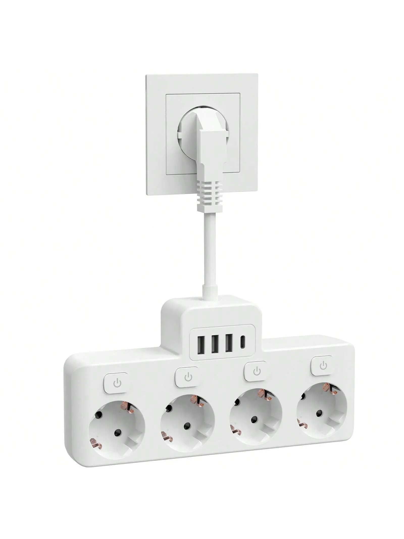 Ultimate 8-in-1 Charging Hub: Fast Power Strip with USB Ports & Individual Controls - Ideal for Home, Travel, and Office Use