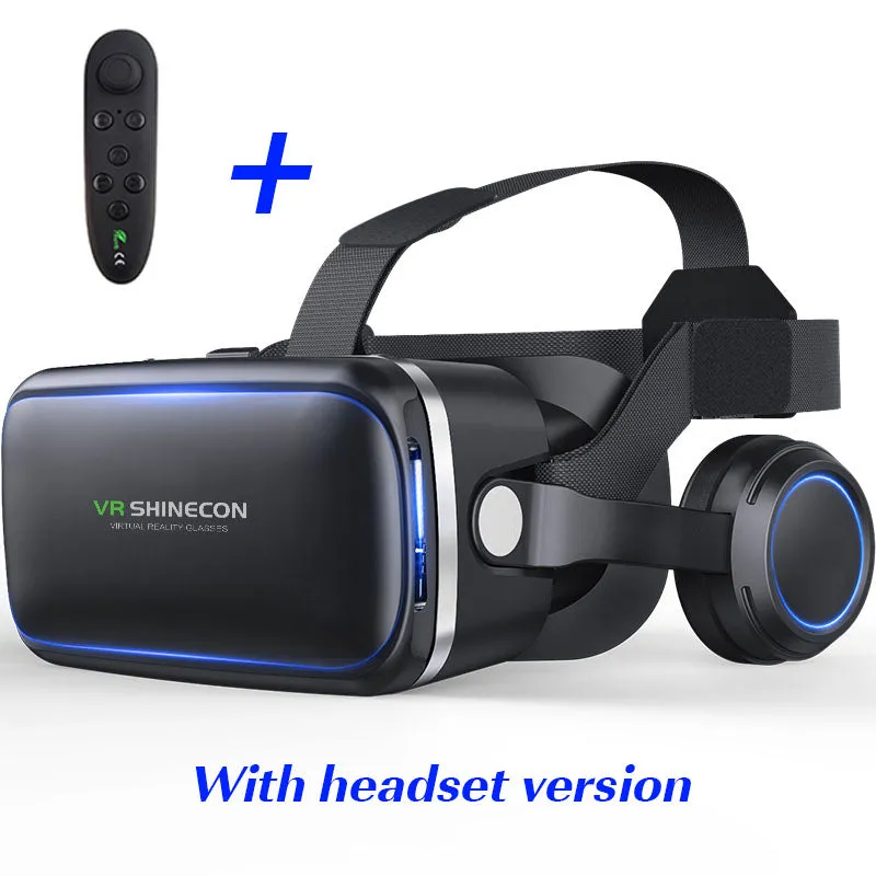 VR Shinecon 6.0 3D glasses Virtual Reality goggles google Cardboard VR BOX 2.0 VR headset with headphones gampad For smartphone