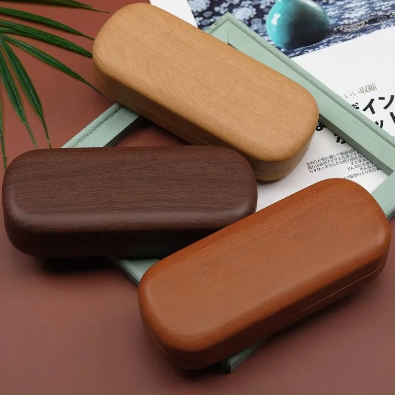 Wood Grain Anti-pressure and Anti-fall Glasses Case