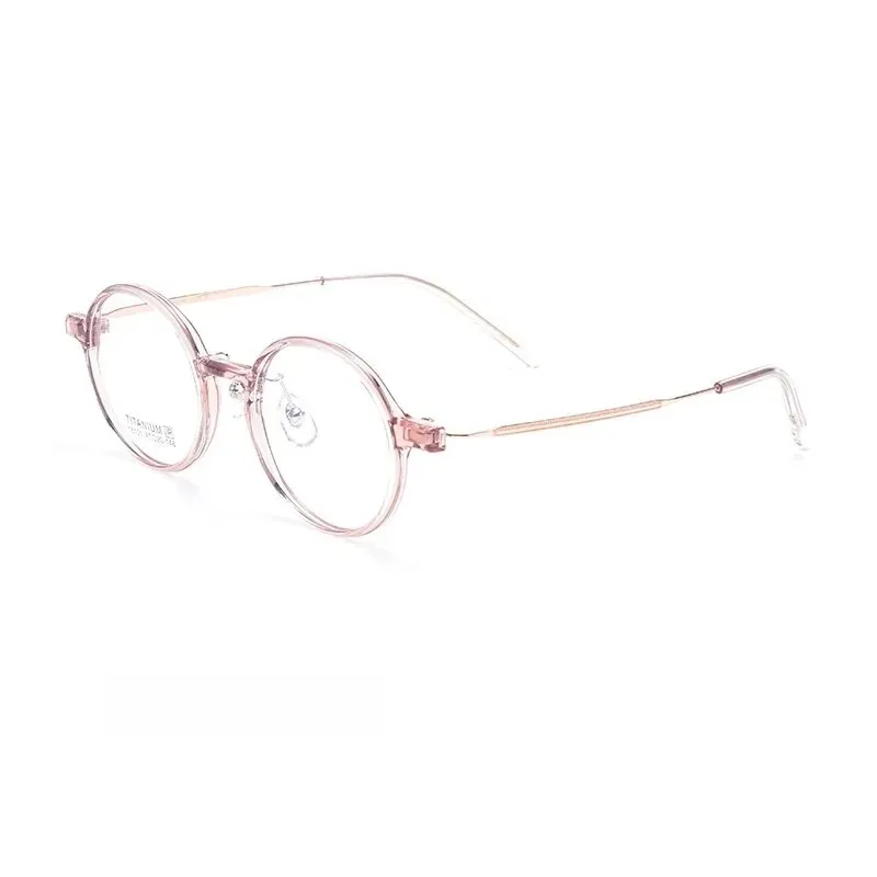 Yimaruili Unisex Full Rim Small Round Tr 90 Titanium Eyeglasses 16101x