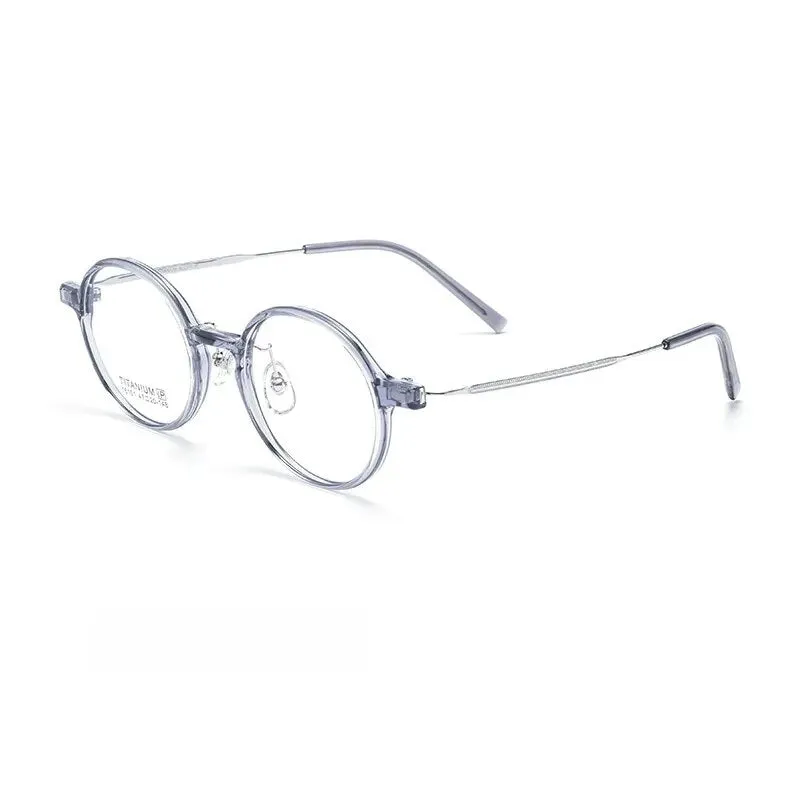 Yimaruili Unisex Full Rim Small Round Tr 90 Titanium Eyeglasses 16101x