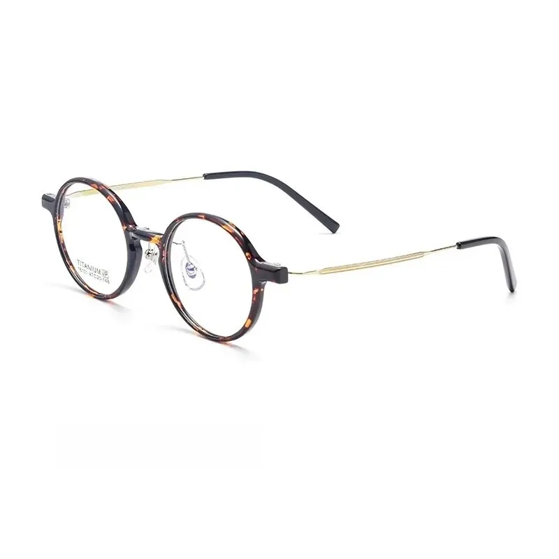 Yimaruili Unisex Full Rim Small Round Tr 90 Titanium Eyeglasses 16101x