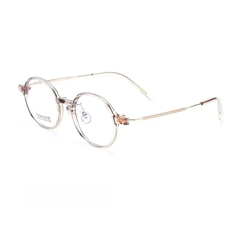 Yimaruili Unisex Full Rim Small Round Tr 90 Titanium Eyeglasses 16101x